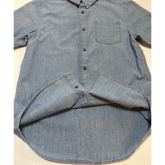 Wonder Nation Brand Light Blue Color Button-Down Shirt Cotton Boy's Size XXL(18) - Picture 6 of 11